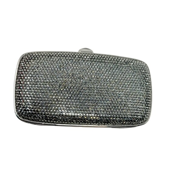 JUDITH LIEBER SWAROVSKI CRYSTAL Classic Micro mini Clutch Bag smoke gray Amazing - Picture 13 of 13